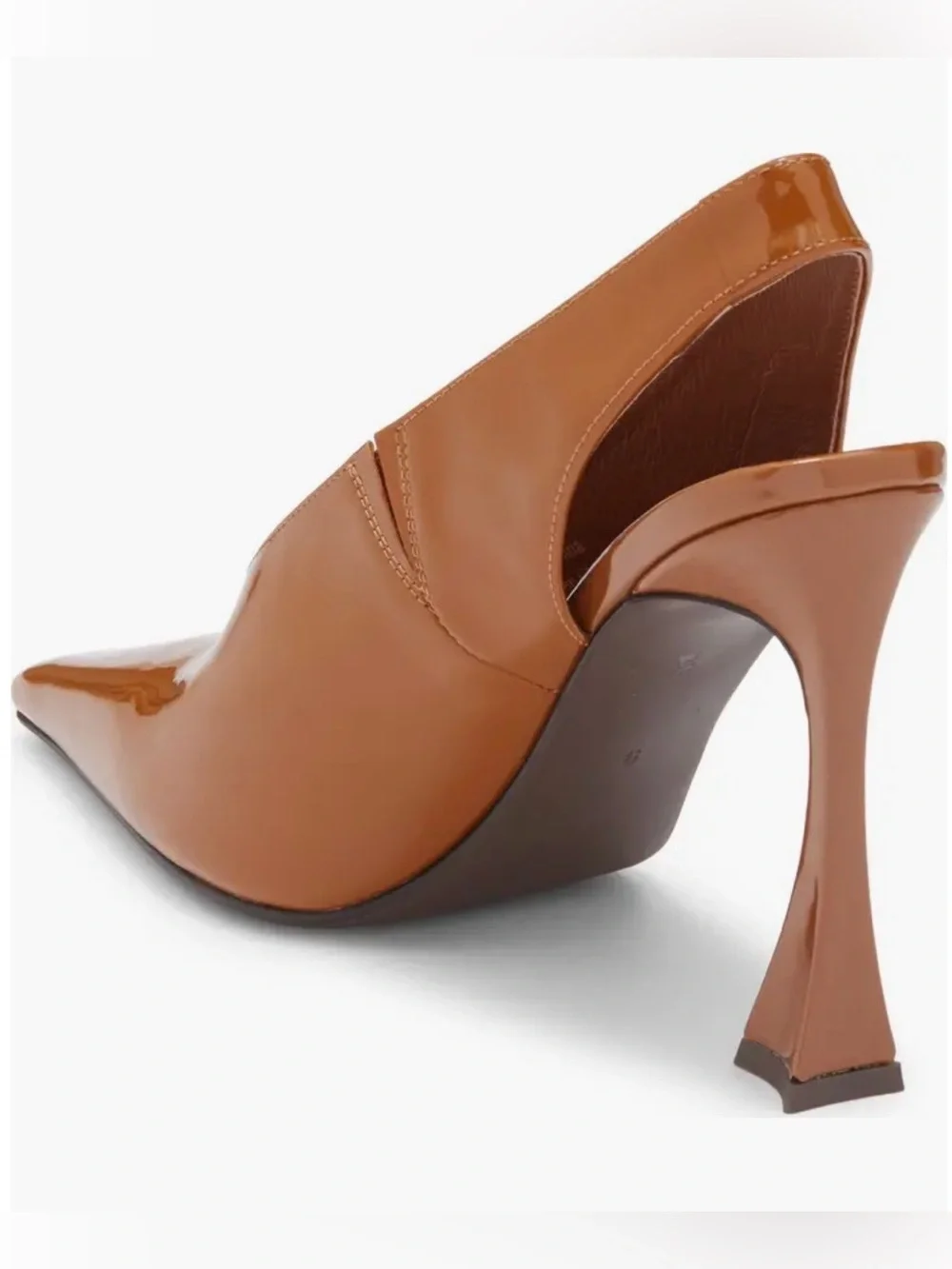 Jeffrey Campbell | Women's Caramel Patent Leather Slingback Alimony Pumps Sz 7.5